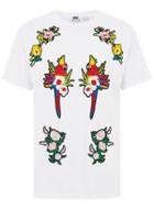 Topman Mens White Parrot Applique T-shirt