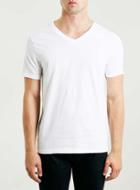 Topman Mens White Slim V-neck T-shirt