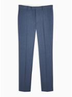 Topman Mens Blue Pinstripe Super Skinny Fit Suit Pants