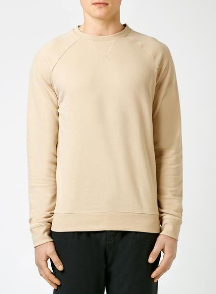 Topman Mens Beige Off White Classic Fit Raglan Sweatshirt