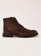 Topman Mens Selected Homme Brown Leather Baxter Brogue Boots