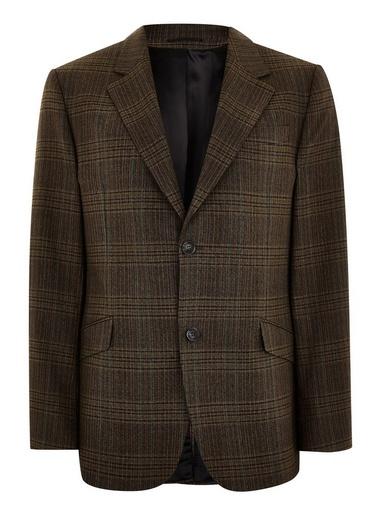 Topman Mens Premium Brown Check Blazer