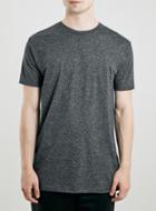 Topman Mens Black/grey Textured Long Line T-shirt