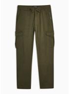 Topman Mens Khaki Tencel Cargo Trousers