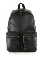 Topman Mens Black Leather Look Backpack