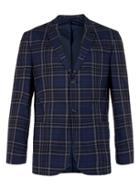Topman Mens Blue Co-ord Navy Check Skinny Fit Blazer