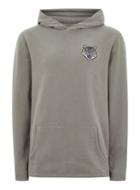 Topman Mens Grey Gray Tiger Embroidered Hoodie