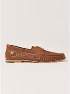 Topman Mens Brown Tan Leather Weave Mantis Lace Shoes