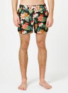 Topman Mens Multi Black Hawaiian Floral Swim Shorts