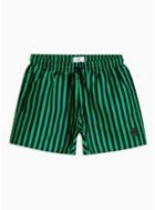 Topman Mens Black And Green Stripe Swim Shorts