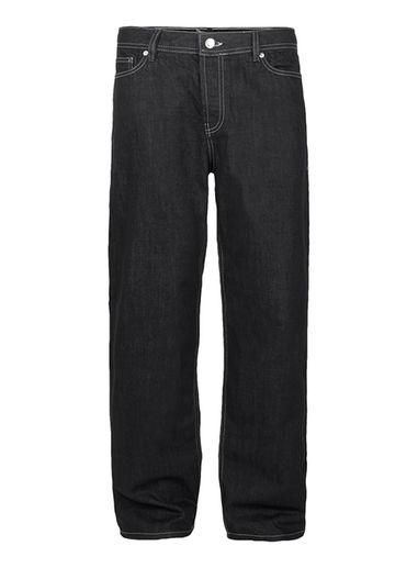 Topman Mens Black Wide Leg Fit Jeans