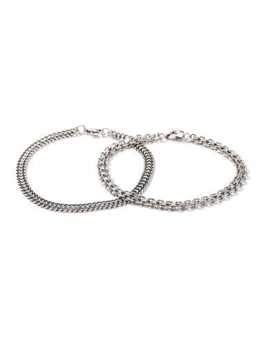 Topman Mens Silver Track Chain Bracelet*