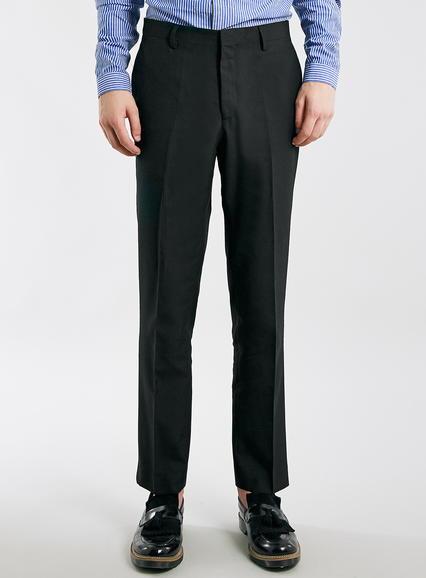 Topman Mens Black Cropped Pants