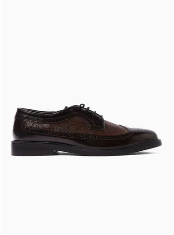 Topman Mens Red Burgundy Leather Typhon Brogues