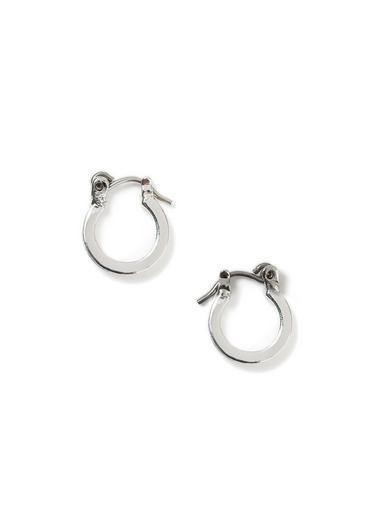 Topman Mens Black Silver Hoop Earrings*