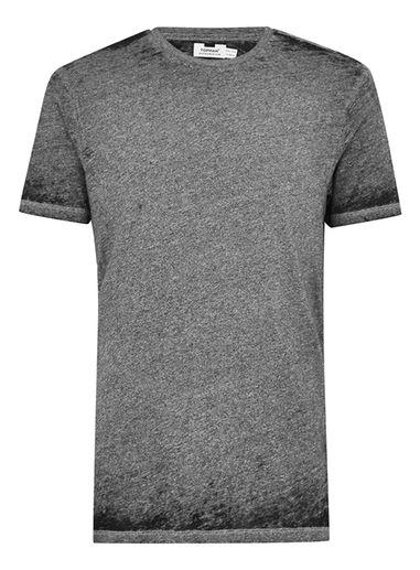 Topman Mens Pink Burnout Fabric Short Sleeve Top