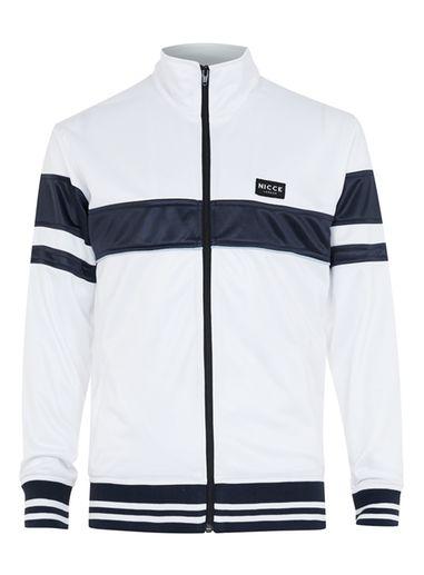 Topman Mens Nicce White And Blue Track Top