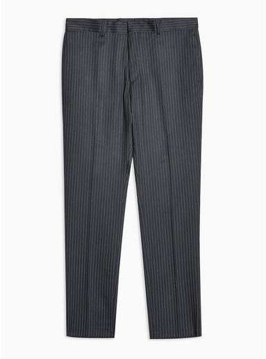 Topman Mens Navy Pinstripe Tailored Trousers