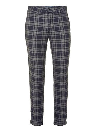 Topman Mens Blue Navy And Grey Check Stretch Slim Pants