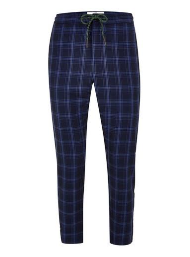 Topman Mens Blue Reflective Check Pants
