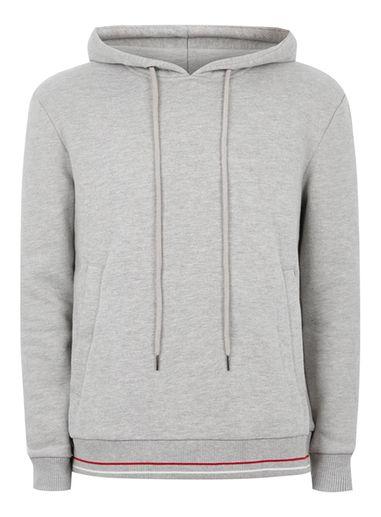 Topman Mens Grey Hymn Gray Boxy Hoodie