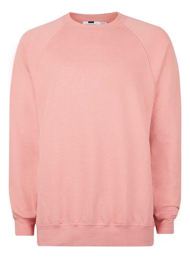 Topman Mens Pink Side Panelled Oversized Sweatshirt