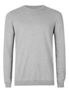 Topman Mens Grey Marl Side Ribbed Sweater