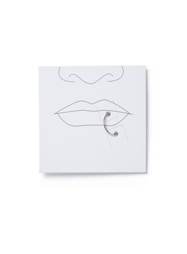 Topman Mens Silver Fake Lip Ring