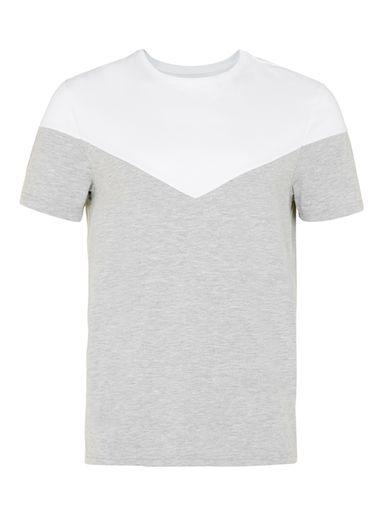 Topman Mens Black White And Grey Chevron T-shirt