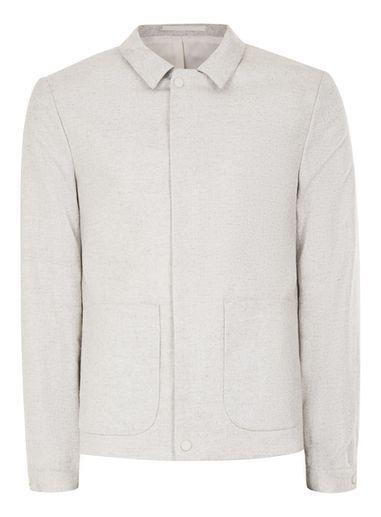 Topman Mens Grey Wool Blend Formal Coach Jacket