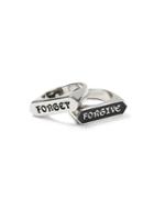 Topman Mens Black Forgive And Forget Rings*