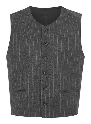 Topman Mens Grey Topman Design Pinstripe Vest