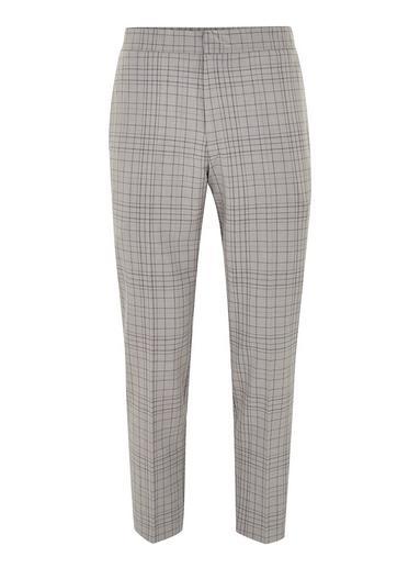 Topman Mens Grey Gray Grid Check Slim Cropped Smart Pants