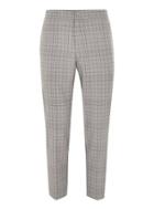 Topman Mens Grey Gray Grid Check Slim Cropped Smart Pants