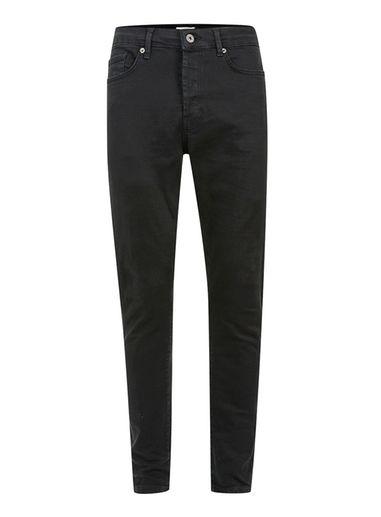Topman Mens Washed Black Tapered Stretch Skinny Jeans