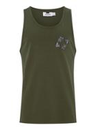 Topman Mens Khaki 'carp' Embroidered Vest