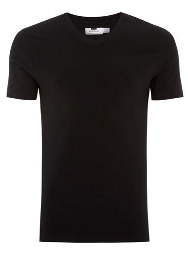 Topman Mens Black Ultra Muscle V-neck T-shirt
