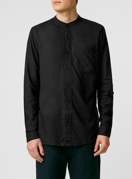 Topman Mens Nana Judy Black Linen Shirt