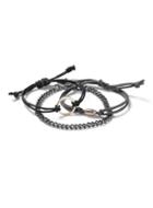 Topman Mens Multi Black Cord And Chain Bracelet 3 Pack*