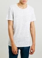 Topman Mens Cream Ecru Textured Slim Fit T-shirt