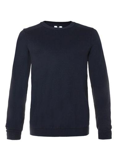 Topman Mens Navy Patch Crew Neck Sweater