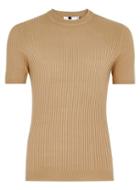 Topman Mens Stone Ribbed Muscle Fit Sweater