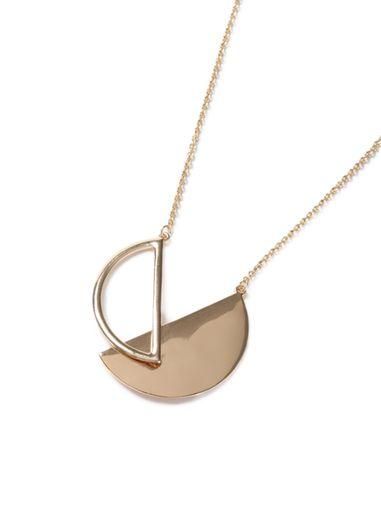 Topman Mens Gold Look Cross Over Semicircle Necklace*