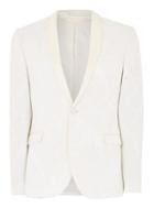 Topman Mens White Jaquard Tuxedo Jacket