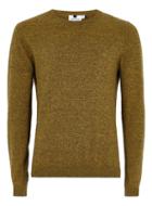 Topman Mens Gold Yellow And Black Twist Side Ribbed Sweater