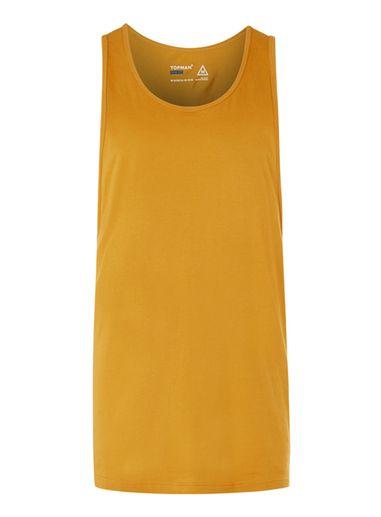 Topman Mens Yellow Gold Tank Top