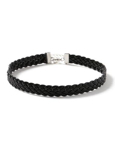 Topman Mens Black Faux Leather Plaited Choker*