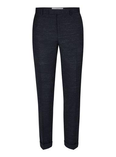 Topman Mens Blue Charlie Casely-hayford X Topman Navy Fleck Relaxed Fit Weekend Suit Pants