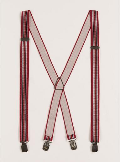 Topman Mens Multi Red Stripe Skinny Suspenders