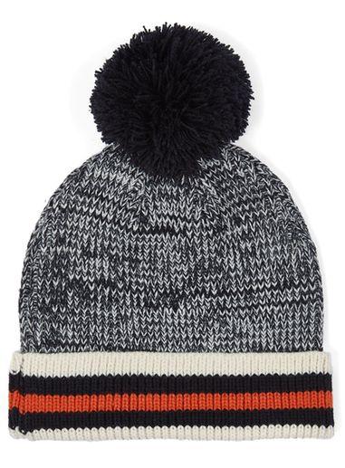 Topman Mens White Navy Collegiate Striped Beanie